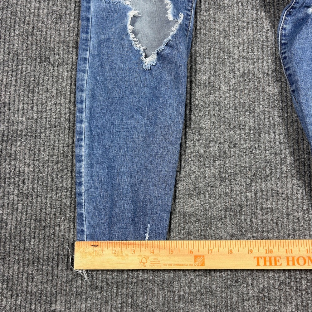 Old Navy Jeans Womens 12 Rockstar Mid Rise Distressed Skinny Regular Blue Denim - Picture 6 of 7